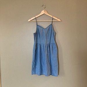 Simple Denim Mini Dress with Pockets